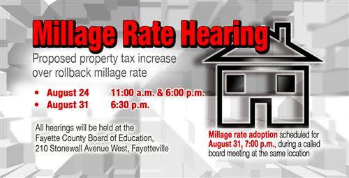 Millage Rate Hearing Schedule 