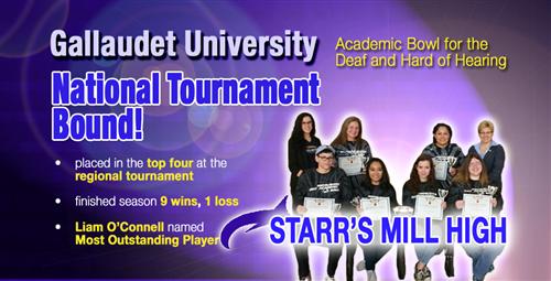 Starr’s Mill High Deaf and Hard of Hearing Academic Team Headed to Nationals; Student Named Most Outstanding Player 