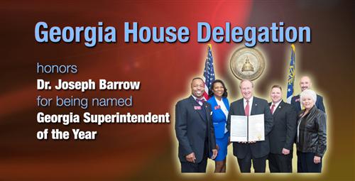 School Superintendent Dr. Barrow Honored at State Capitol 