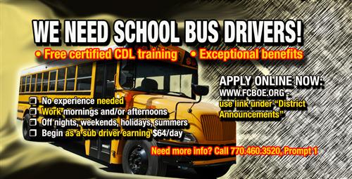 Support Fayette’s Schools and Students; Join the Transportation Team 